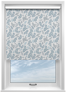 Breezy Leaves, Blue Hues - Roller Blind